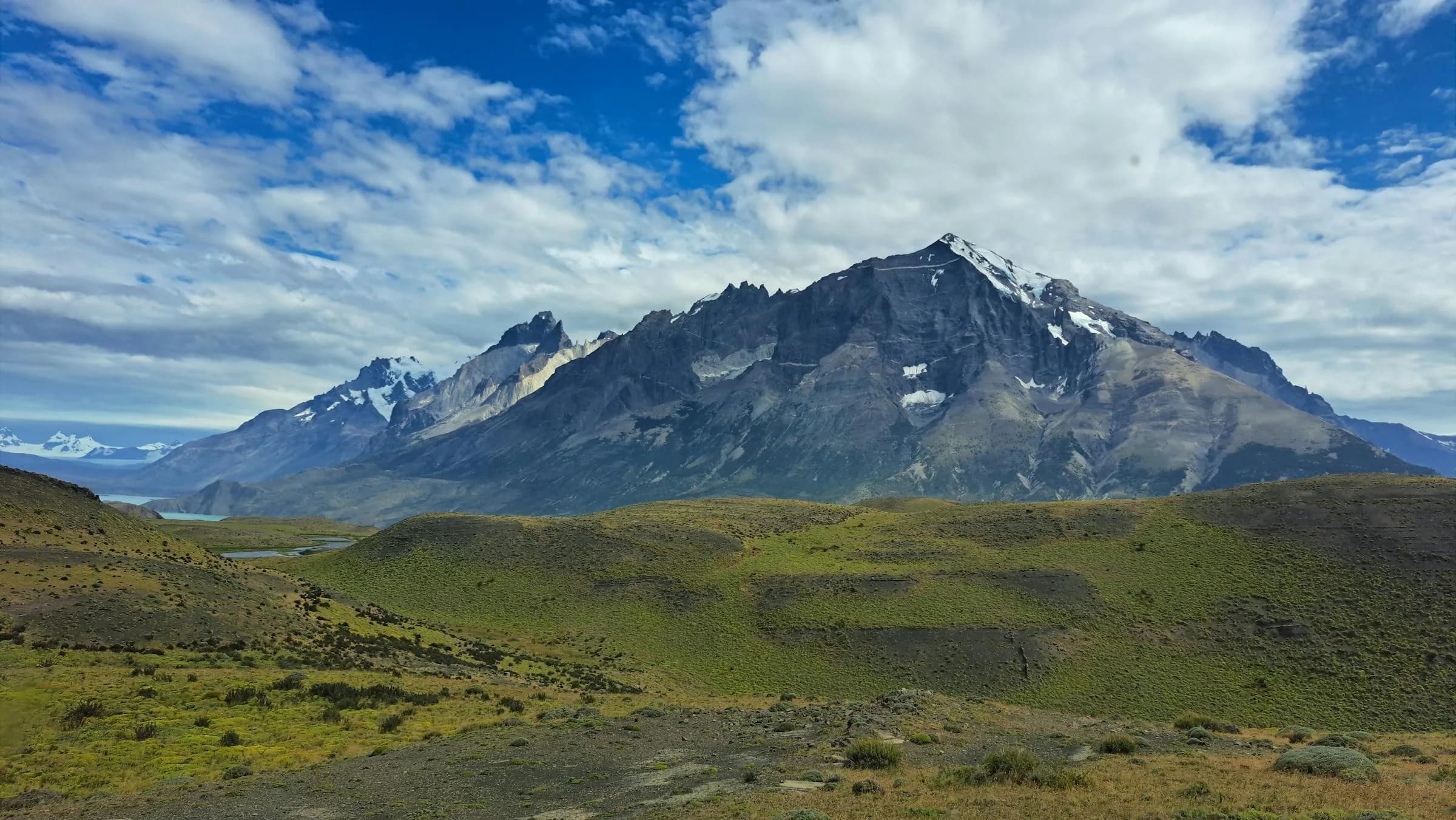Snow-capped Andes above the Patagonian steppe