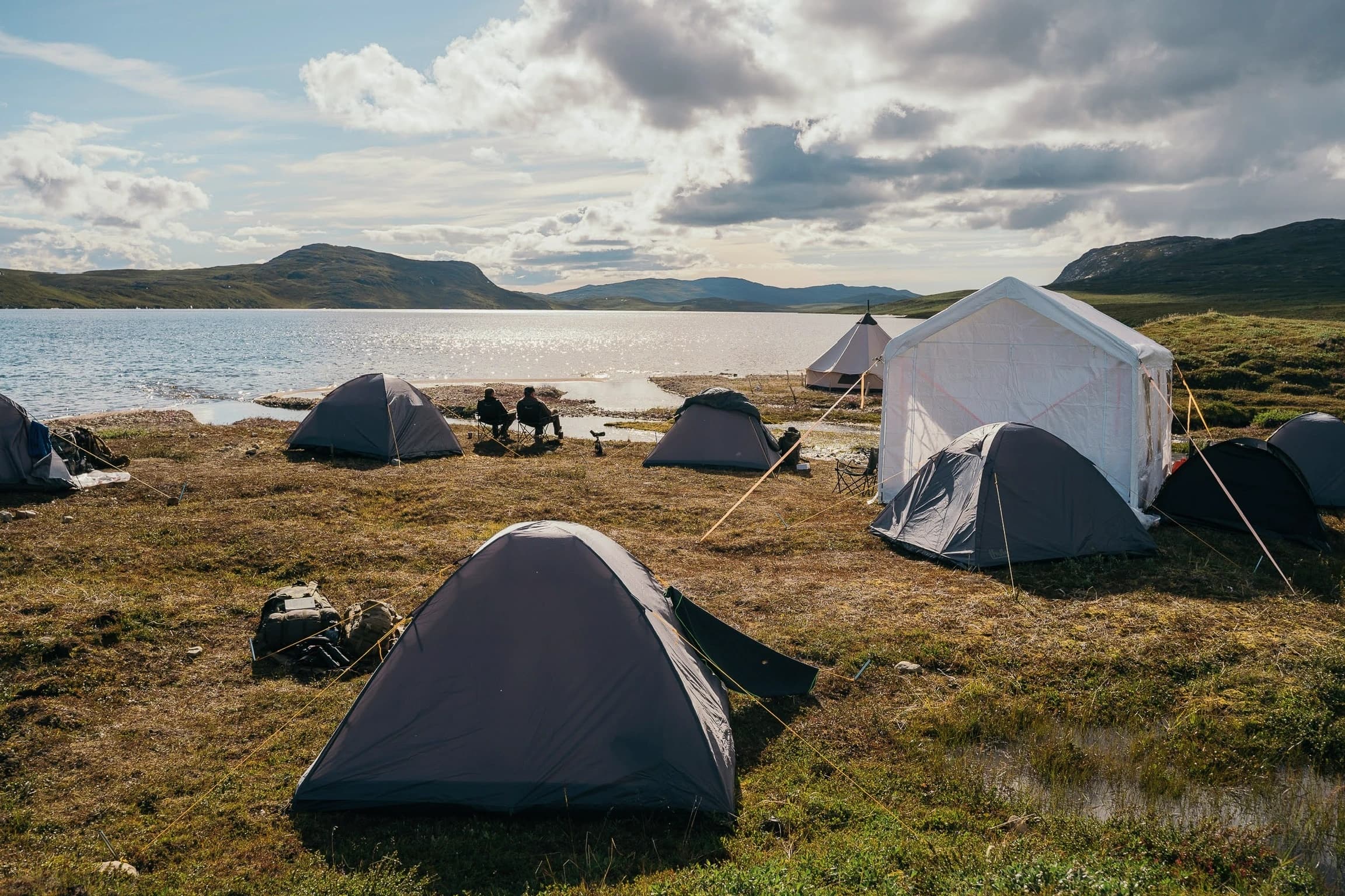 Tented camp on the shore, West Greenland